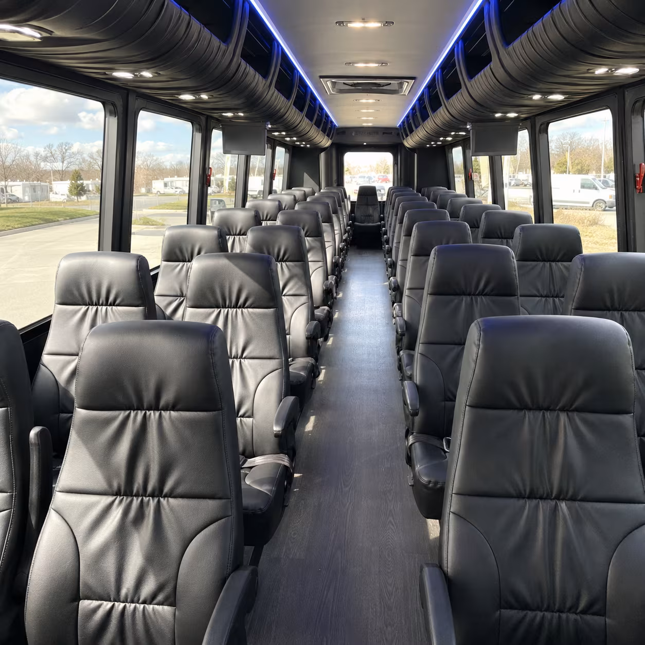 minibuses for bridal party pickup and wedding day logistics