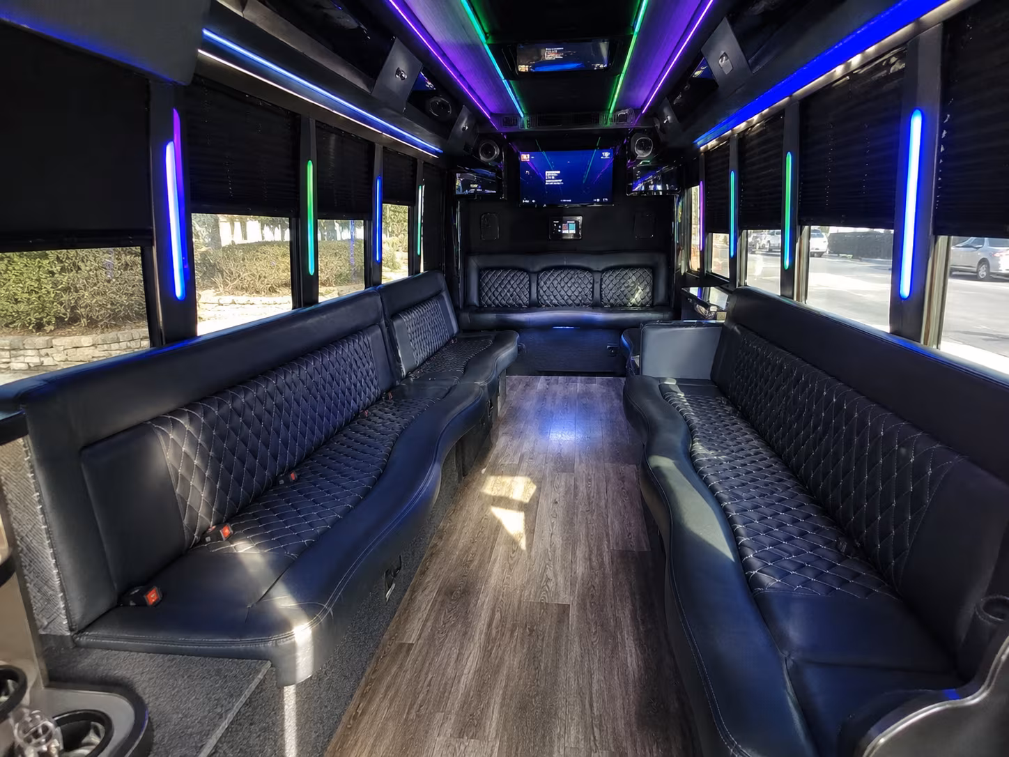 montgomery 15 passenger party bus interior