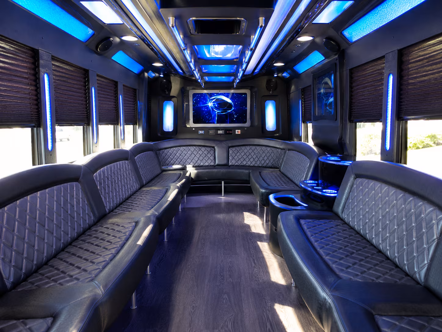 montgomery 28 passenger party bus inside