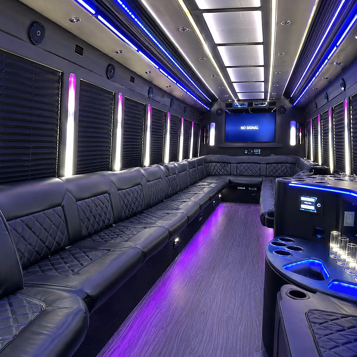 montgomery 30 passenger party bus inside