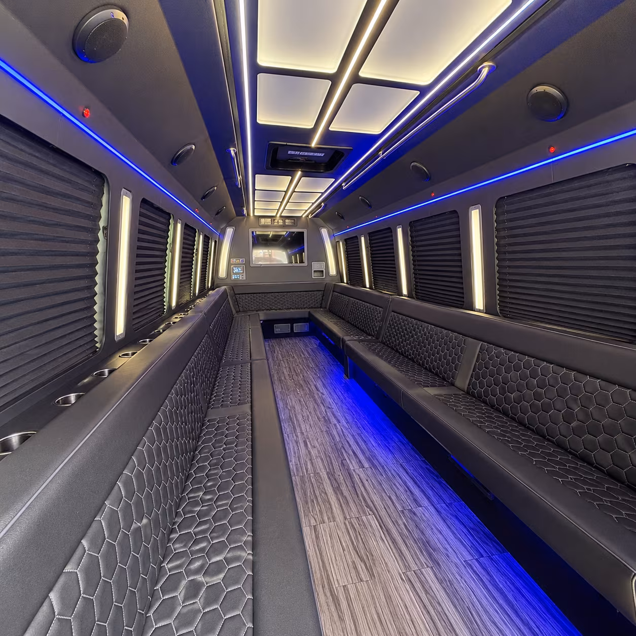 montgomery 30 passenger party bus interior