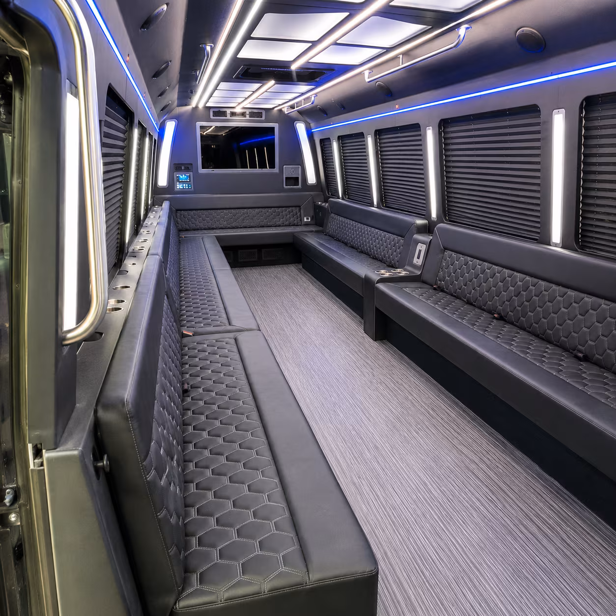 montgomery 40 passenger party bus interior