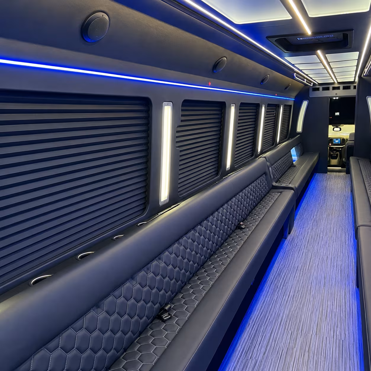 montgomery party bus rental interior